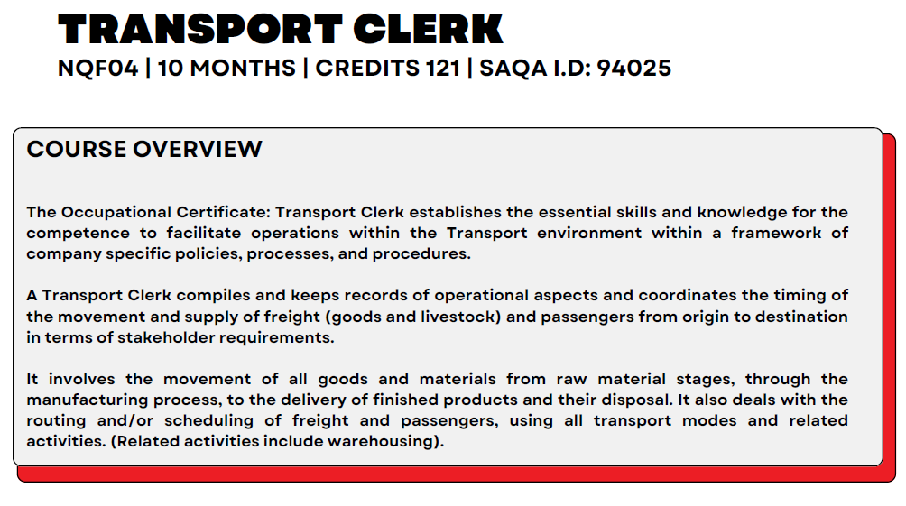 Transport Clerk Overview1